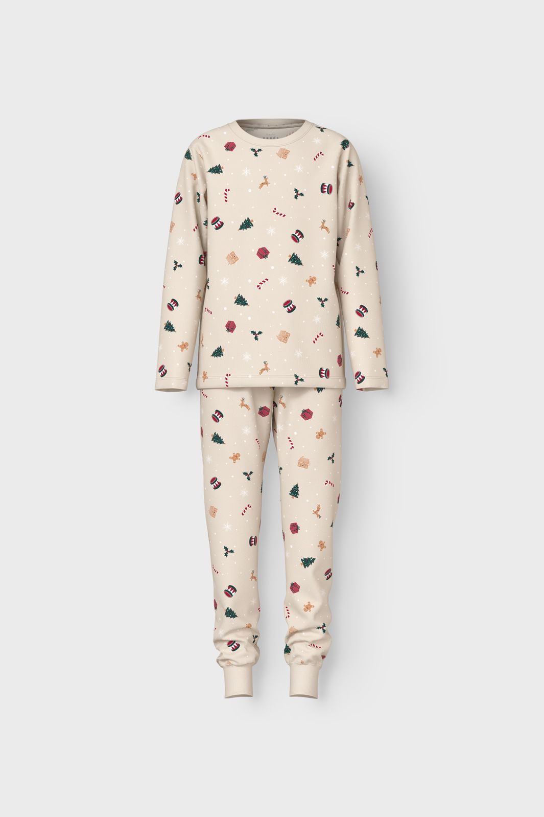 Name It - Nknvismas Ls Nightset - 4918936 Whitecap Gray Xmas Aop