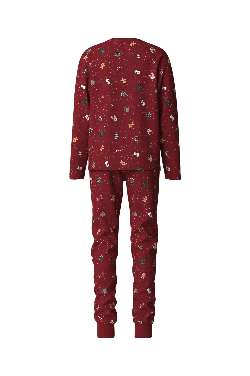 Name It - Nknvismas Ls Nightset - 5129027 Red Dahlia Christmas