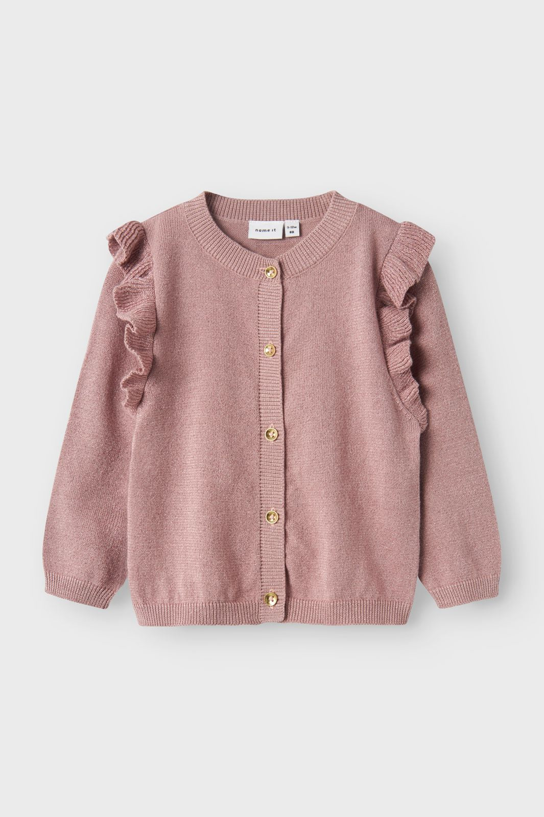 Name It - Nmfabinne Ls Knit Card - 4636116 Deauville Mauve Tone In Tone Lurex