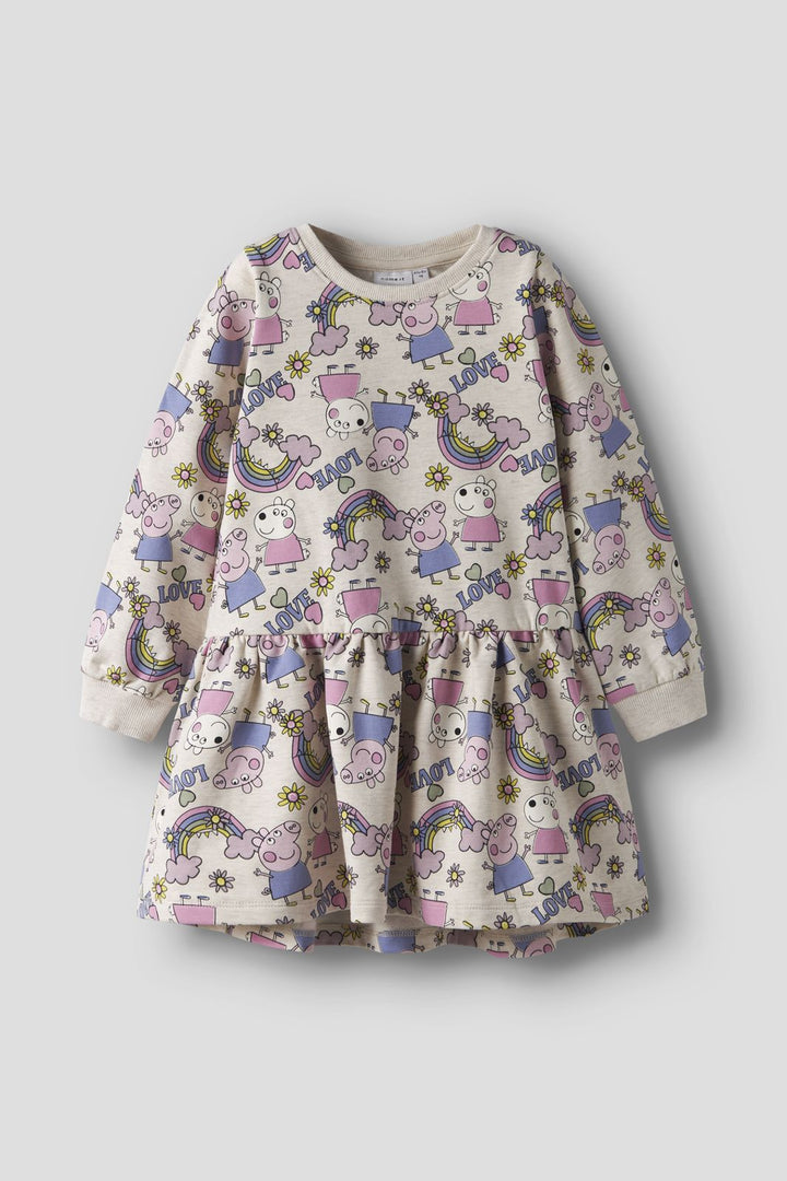 Name It - Nmfdarma Peppa Ls Swe Dress - 4922431 Peyote Melange