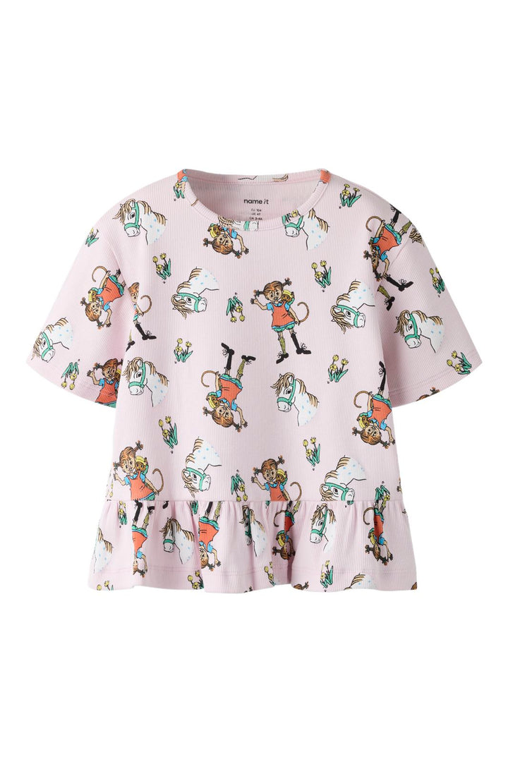 Name It - Nmfmara Pippi Ss Nreg Top Sky - 5096424 Cradle Pink
