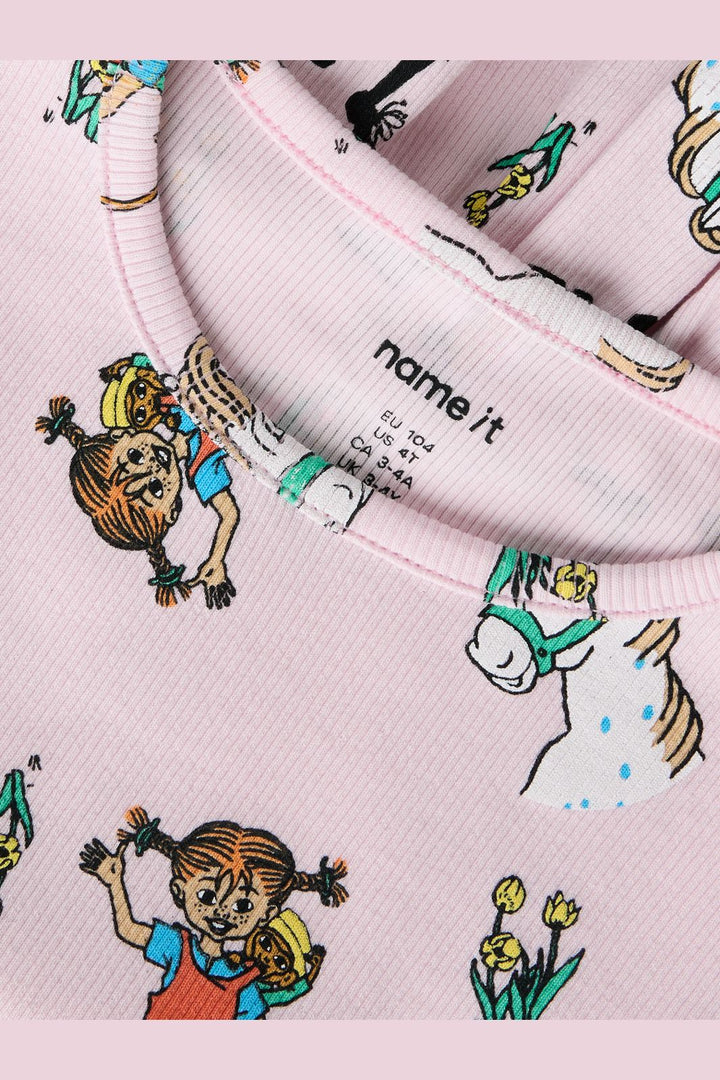 Name It - Nmfmara Pippi Ss Nreg Top Sky - 5096424 Cradle Pink