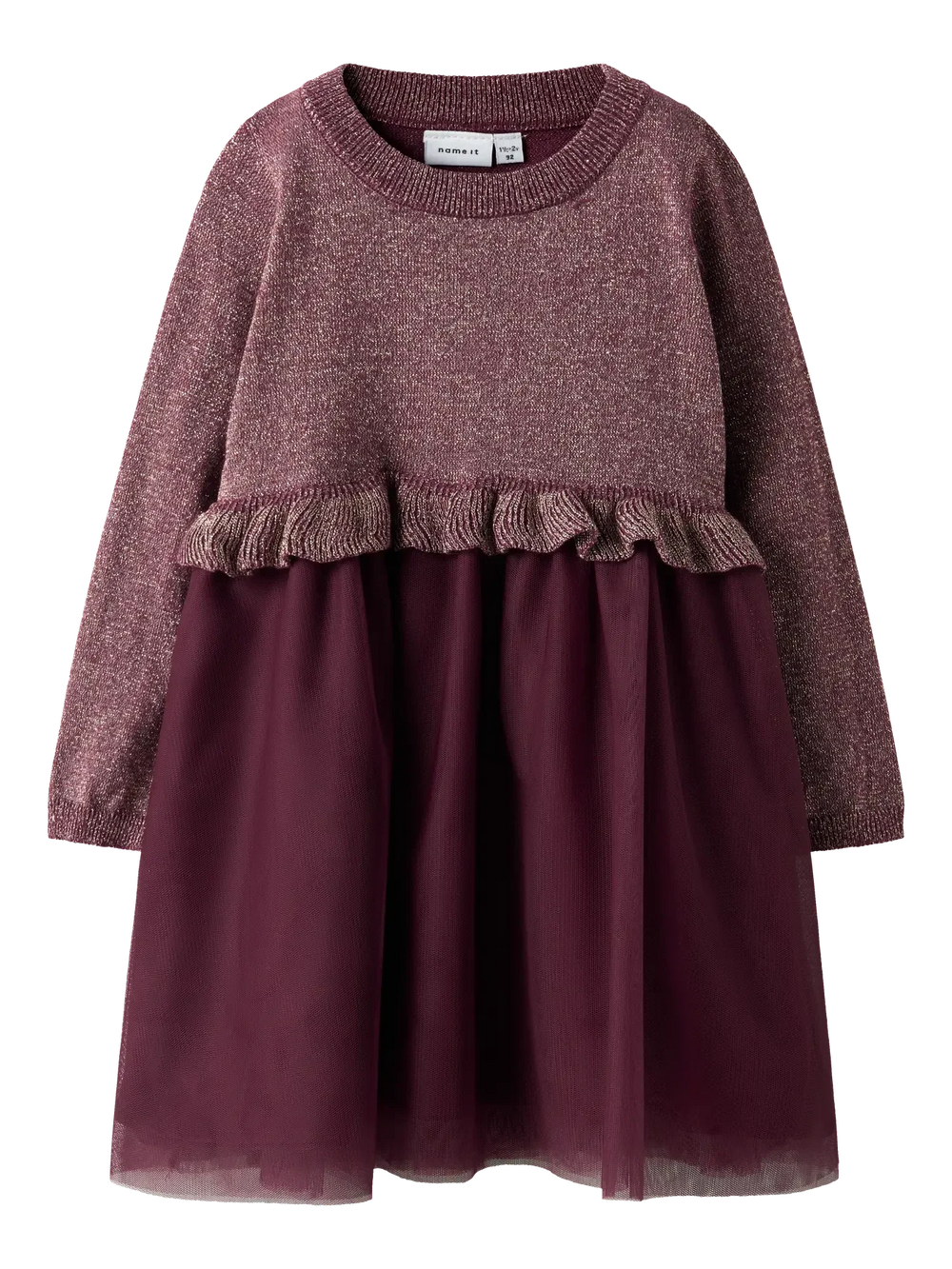 Name It - Nmfrefraja Ls Knit Dress - 4874782 Burgundy Kjoler 