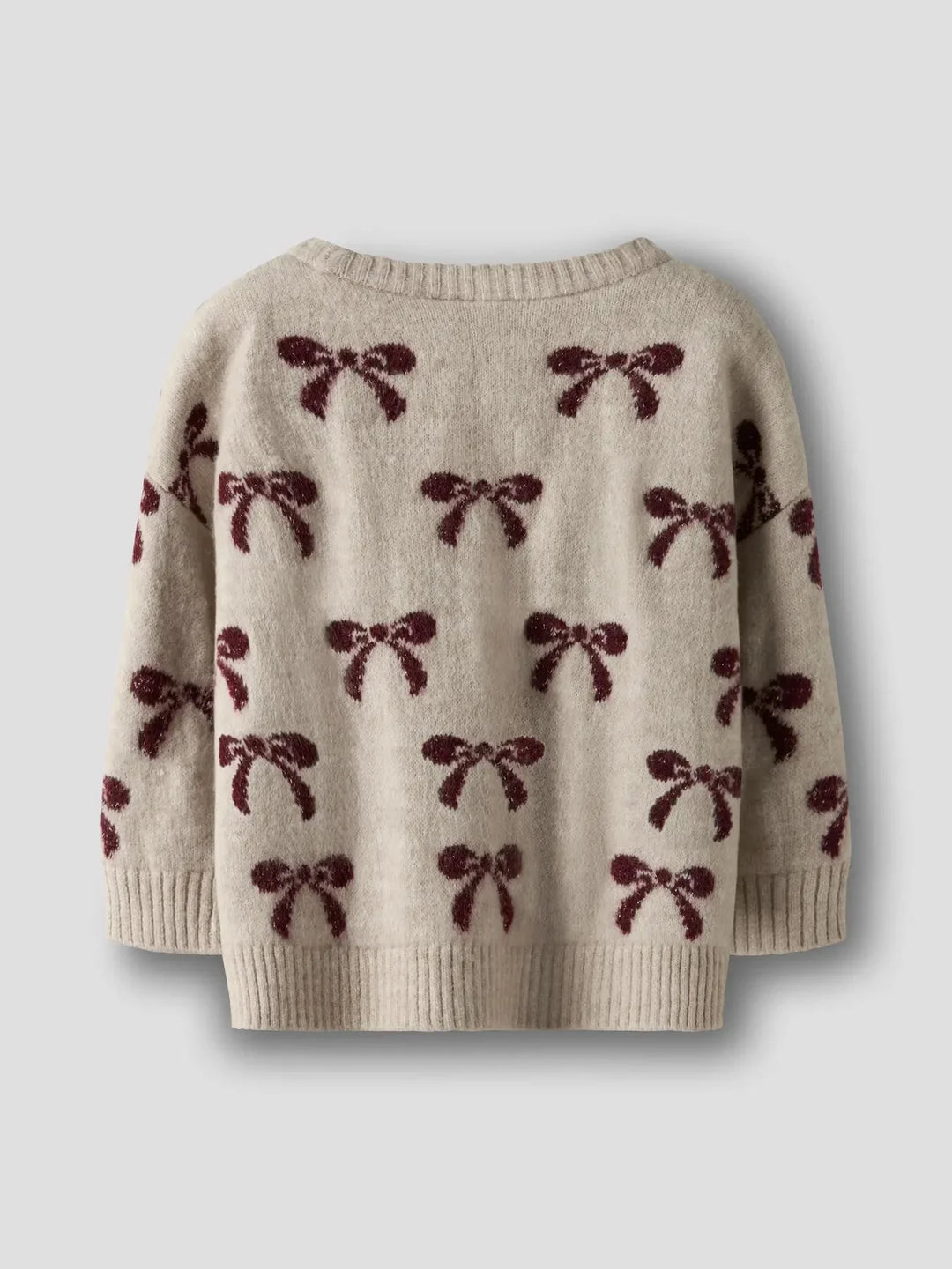 Name It - Nmfsenya Ls Knit - 4889692 Cement Strikbluser 