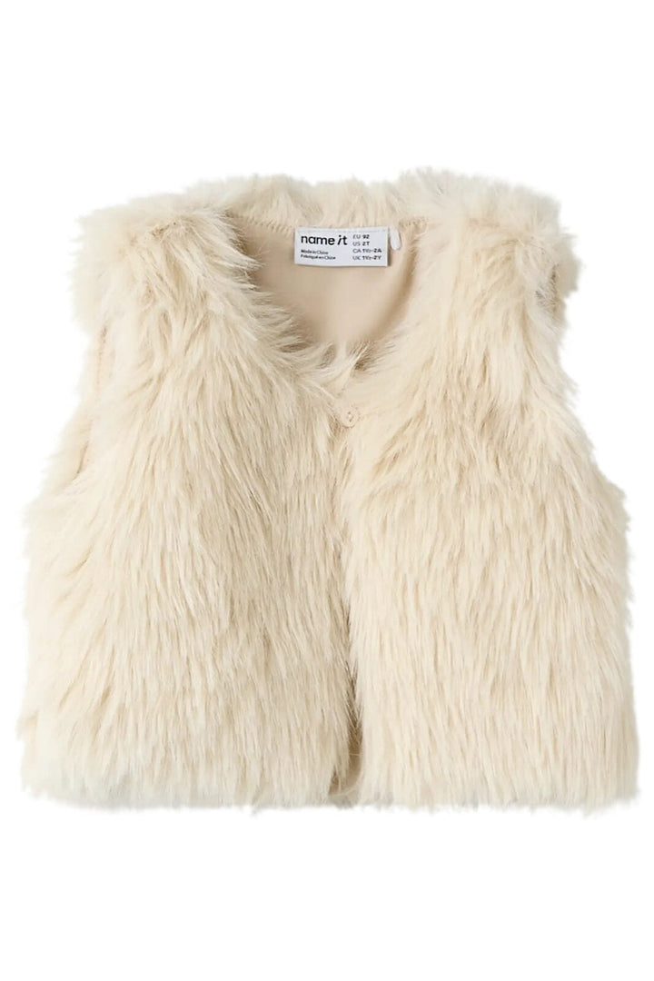 Name It - Nmfsully Fake Fur Vest - 4939590 Cement Frakker 