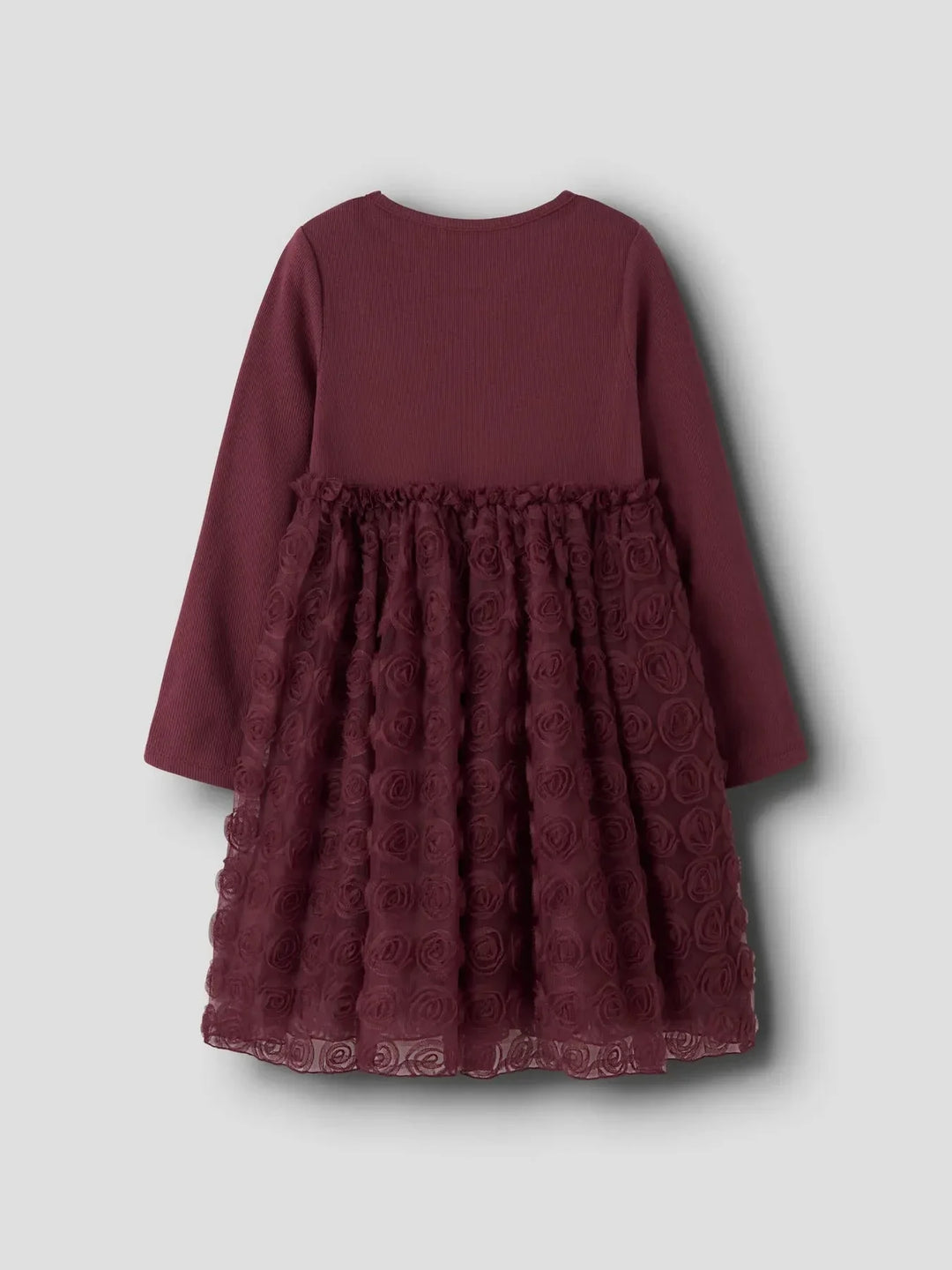 Name It - Nmfsykia Tulle Ls Dress - 4888968 Burgundy Kjoler 