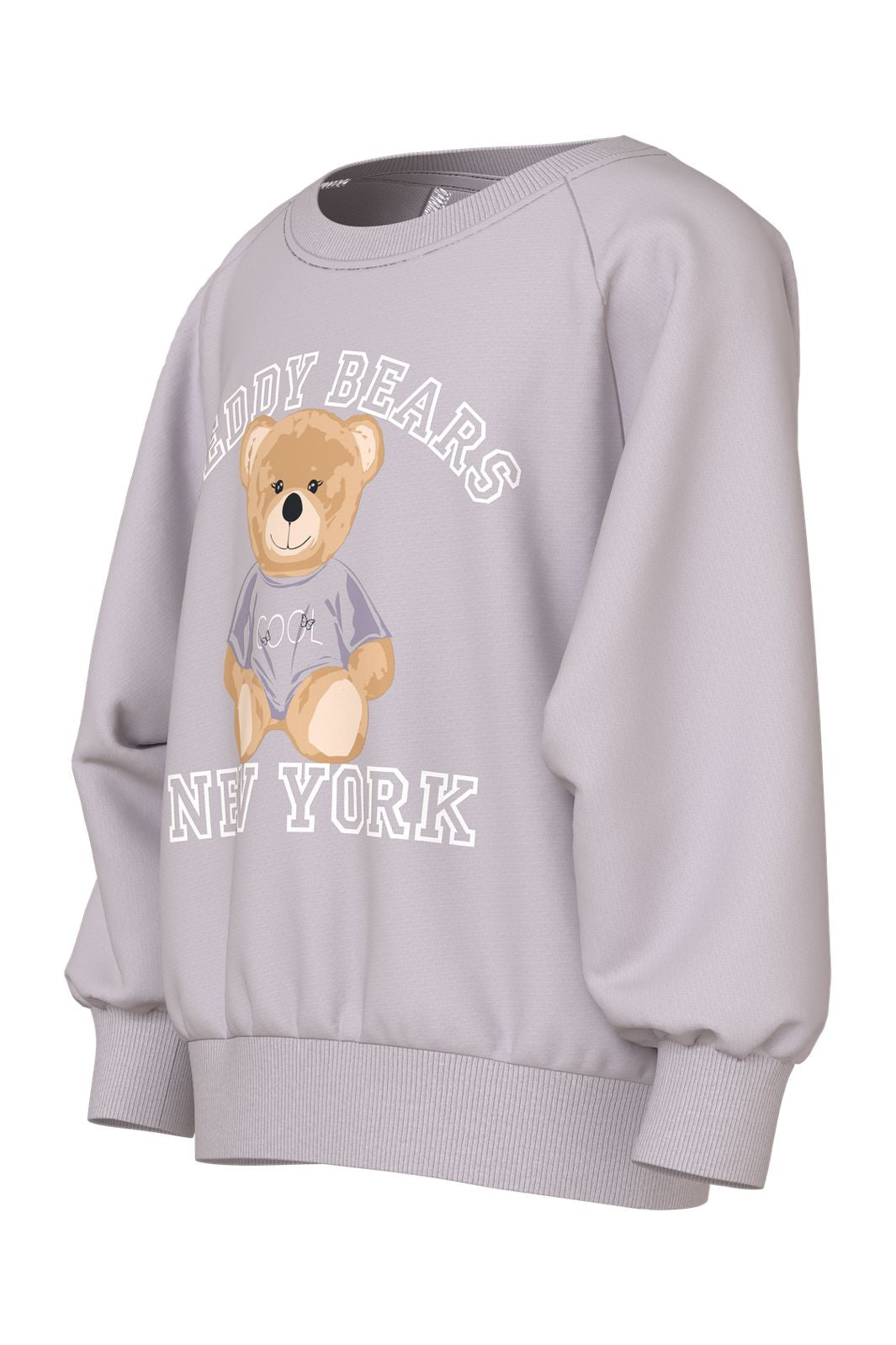 Name It - Nmfvenus Ls Nreg Sweat - 4971008 Lilac Marble Teddy Bear