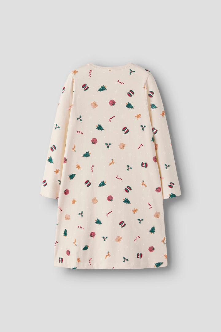 Name It - Nmfvismas Ls Nightgown - 4921666 Whitecap Gray