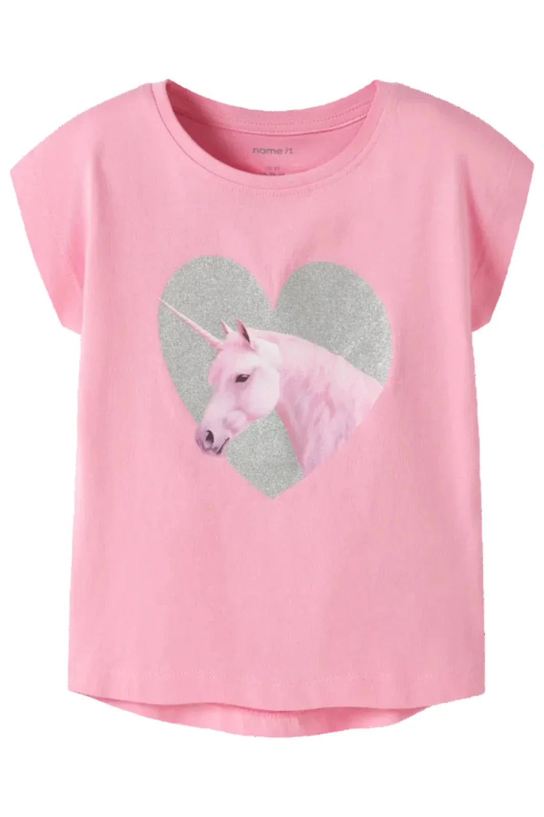 Name It - Nmfvotia Capsl Top - 5058356 Pink Drink Glitter Unicorn T-shirts 
