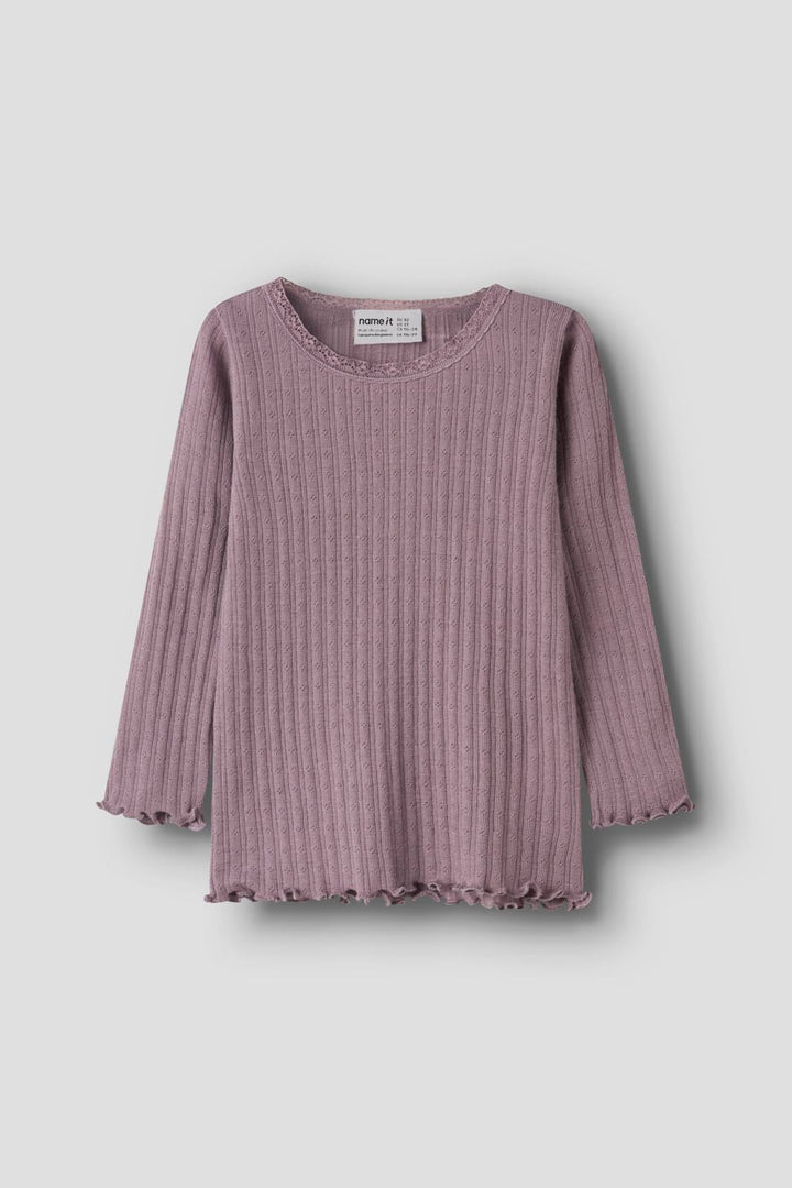 Name It - Nmfwossa Wo/Si Rib Ls Top - 4969337 Toadstool