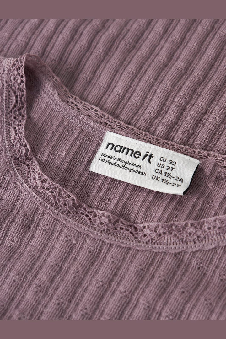 Name It - Nmfwossa Wo/Si Rib Ls Top - 4969337 Toadstool