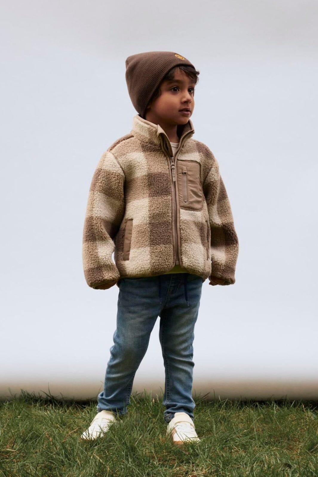 Name It - Nmmmonico Sherpa Jacket Check - 4893826 Fossil