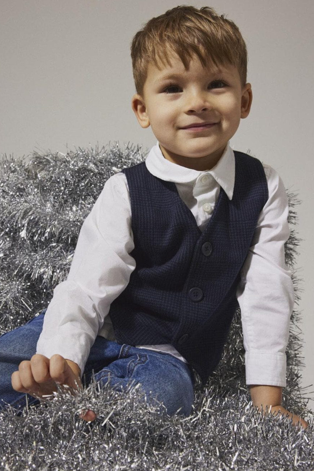 Name It - Nmmrobino Vest - 4874356 Navy Blazer Check