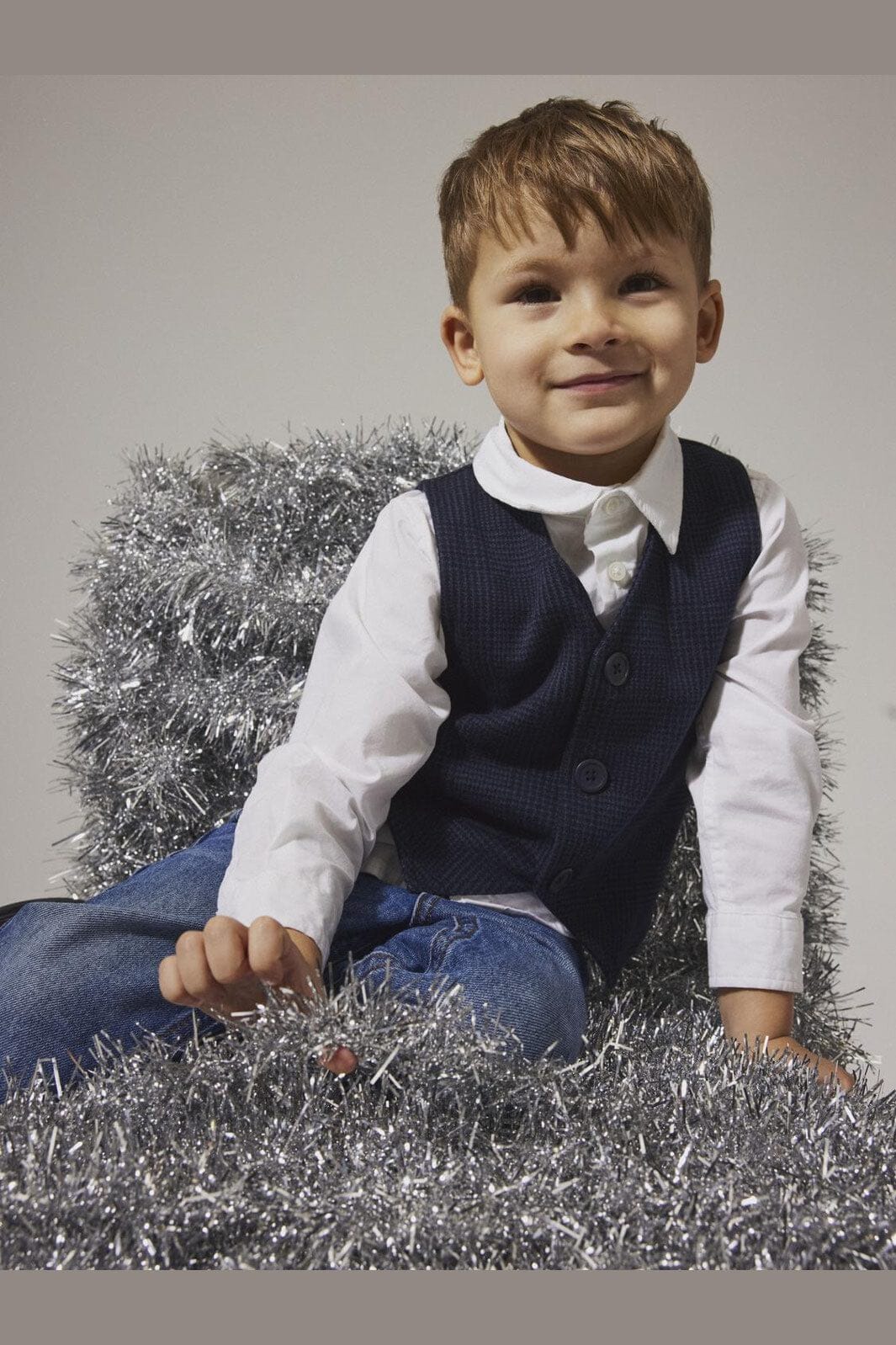 Name It - Nmmrobino Vest - 4874356 Navy Blazer Check