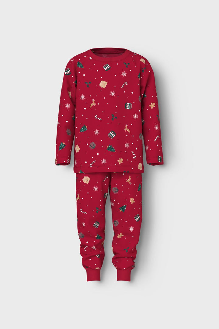Name It - Nmnvismas Ls Nightset - 4879856 Jester Red Xmas Aop Red