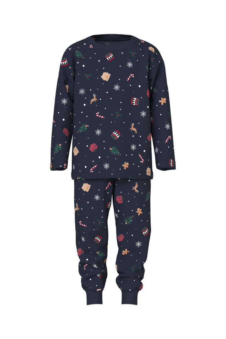 Name It - Nmnvismas Ls Nightset - 4879857 Navy Blazer Xmas Aop Navy