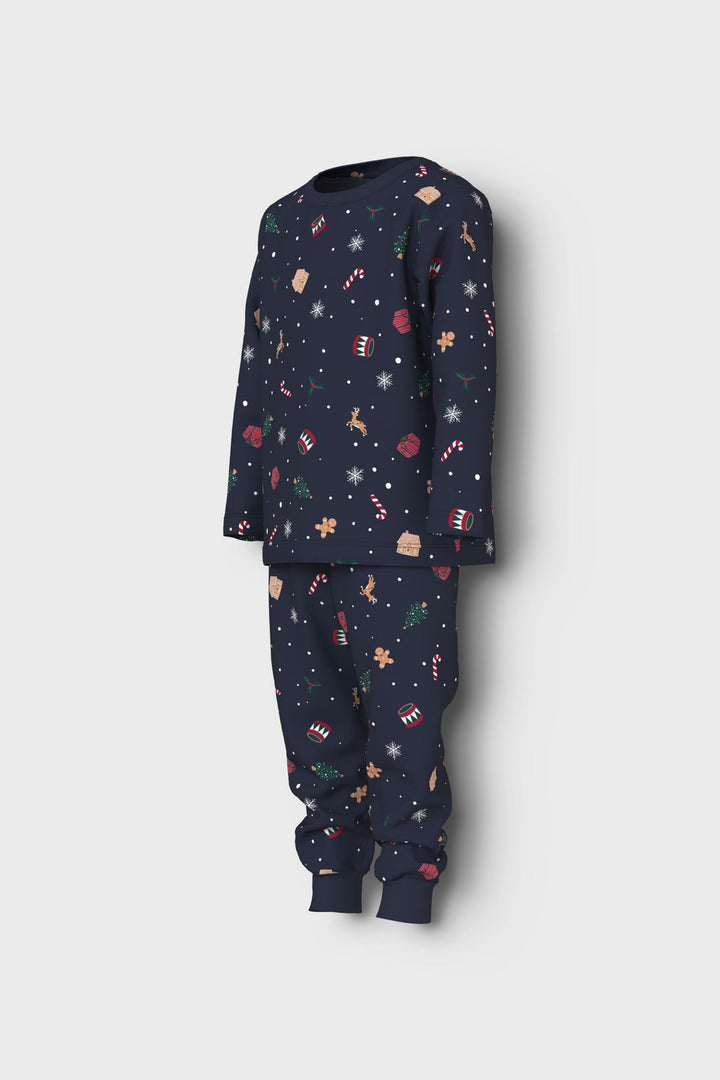 Name It - Nmnvismas Ls Nightset - 4879857 Navy Blazer Xmas Aop Navy