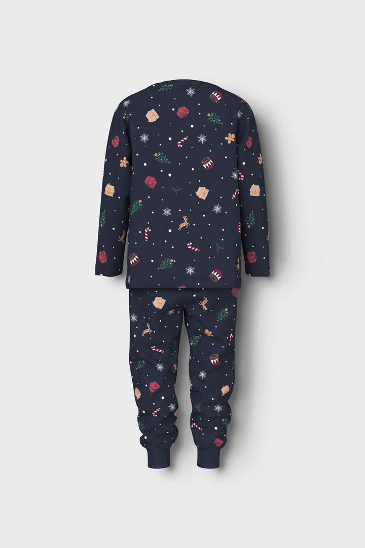 Name It - Nmnvismas Ls Nightset - 4879857 Navy Blazer Xmas Aop Navy