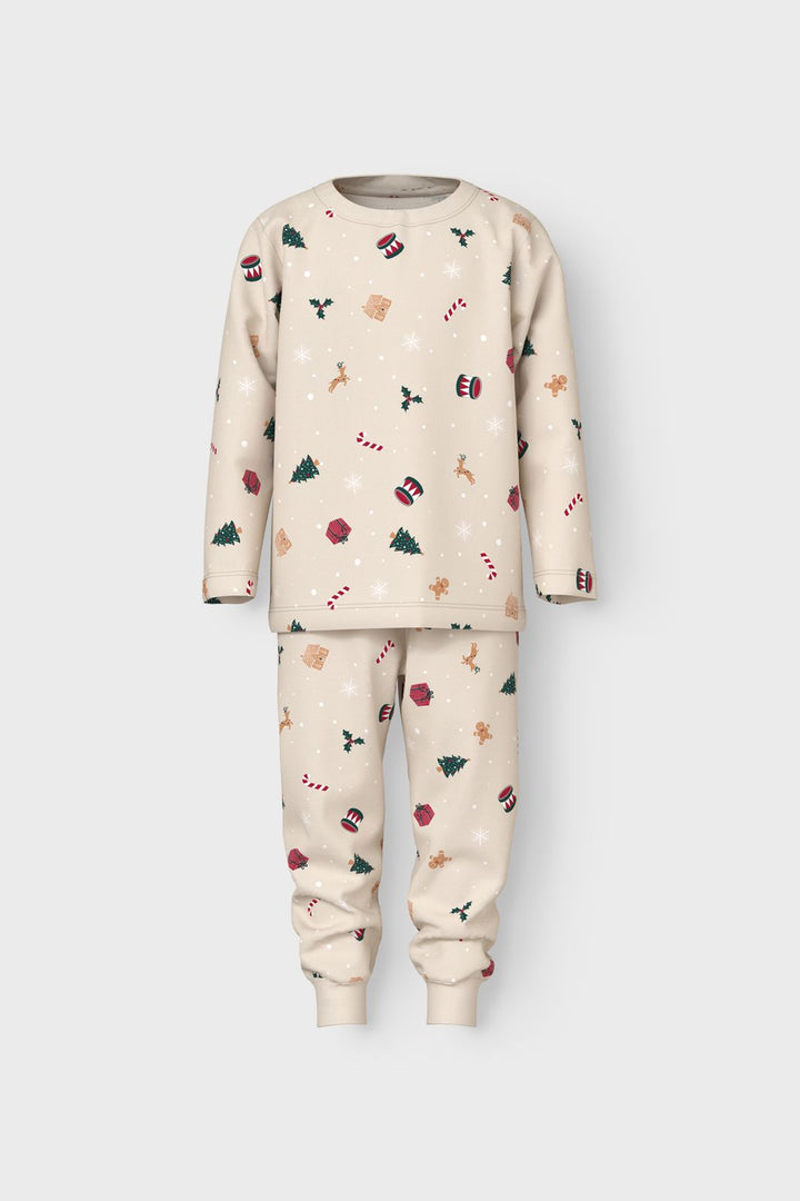 Name It - Nmnvismas Ls Nightset - 4918965 Whitecap Gray Xmas Aop