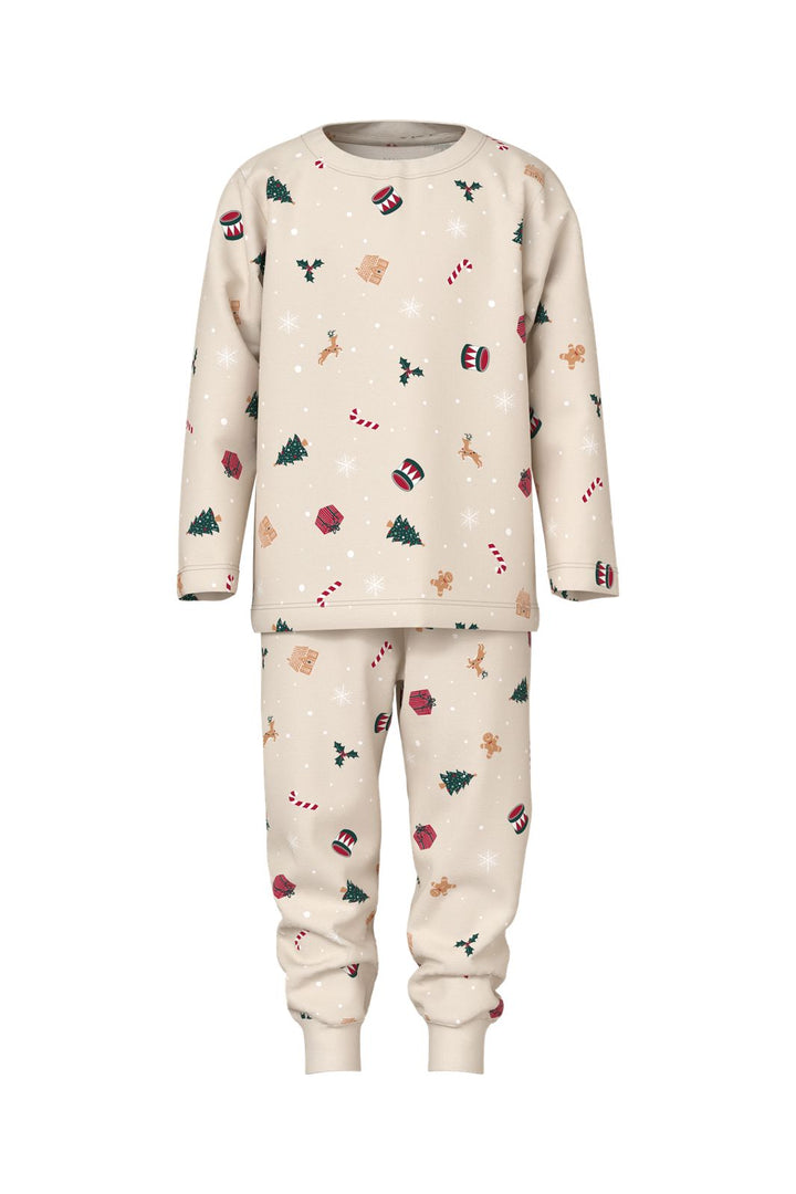 Name It - Nmnvismas Ls Nightset - 4918965 Whitecap Gray Xmas Aop
