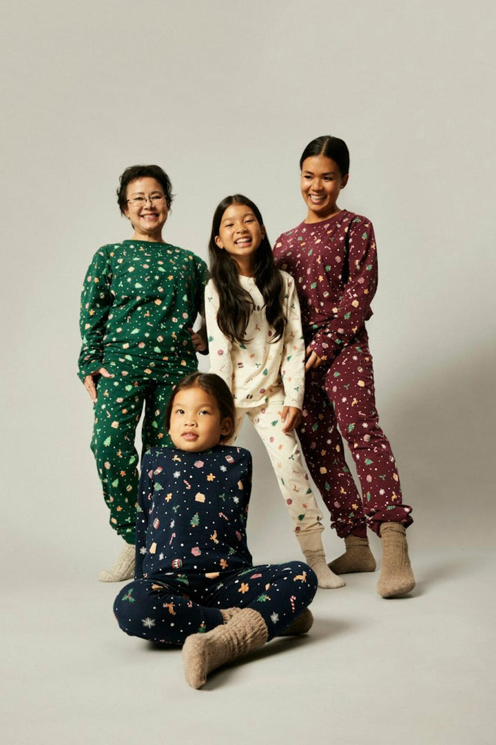 Name It - Nmnvismas Ls Nightset - 5129024 Red Dahlia Christmas Nattøj 