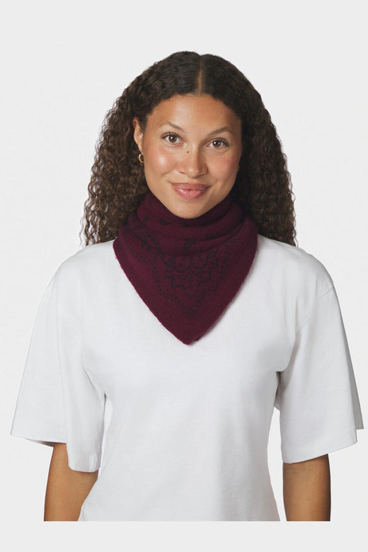 Neo Noir - Adelina Paisley Knit Scarf 169506 - 682 - Wine