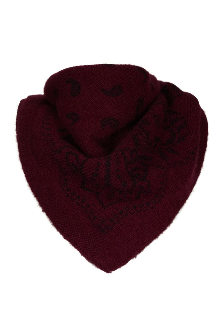 Neo Noir - Adelina Paisley Knit Scarf 169506 - 682 - Wine