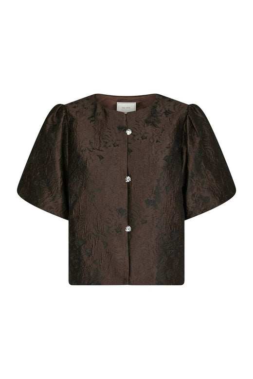 Neo Noir - Aisa Brocade Blouse 166369 - 676 - Dark Brown