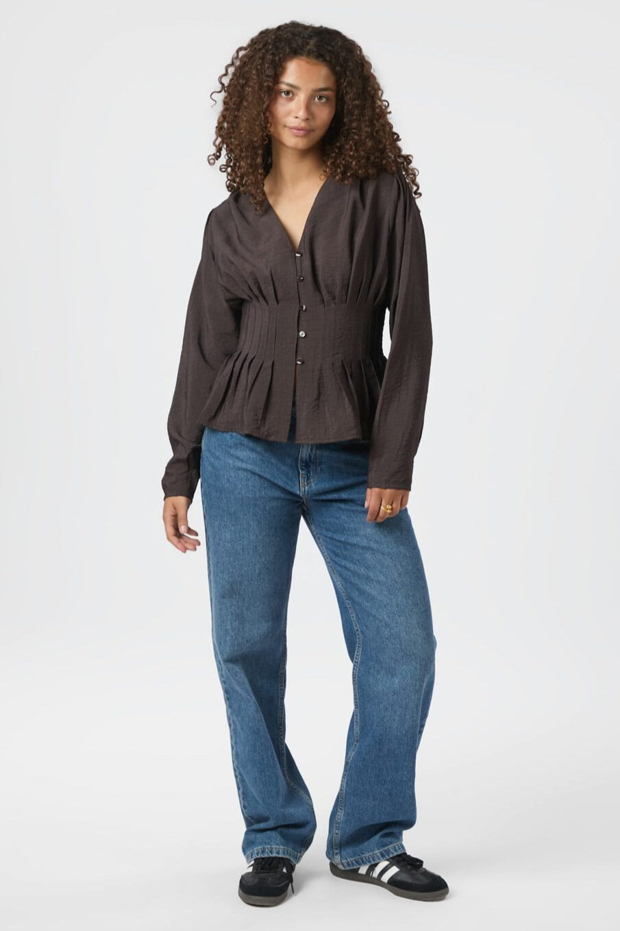Neo Noir - Alsie Blouse 166655 - 676 - Dark Brown