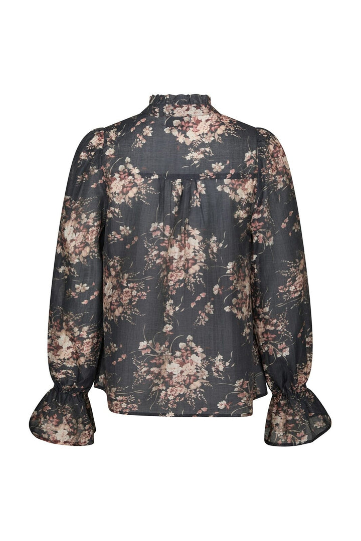 Neo Noir - Amara Garden Flower Blouse 170134 - 702 - Dark Navy