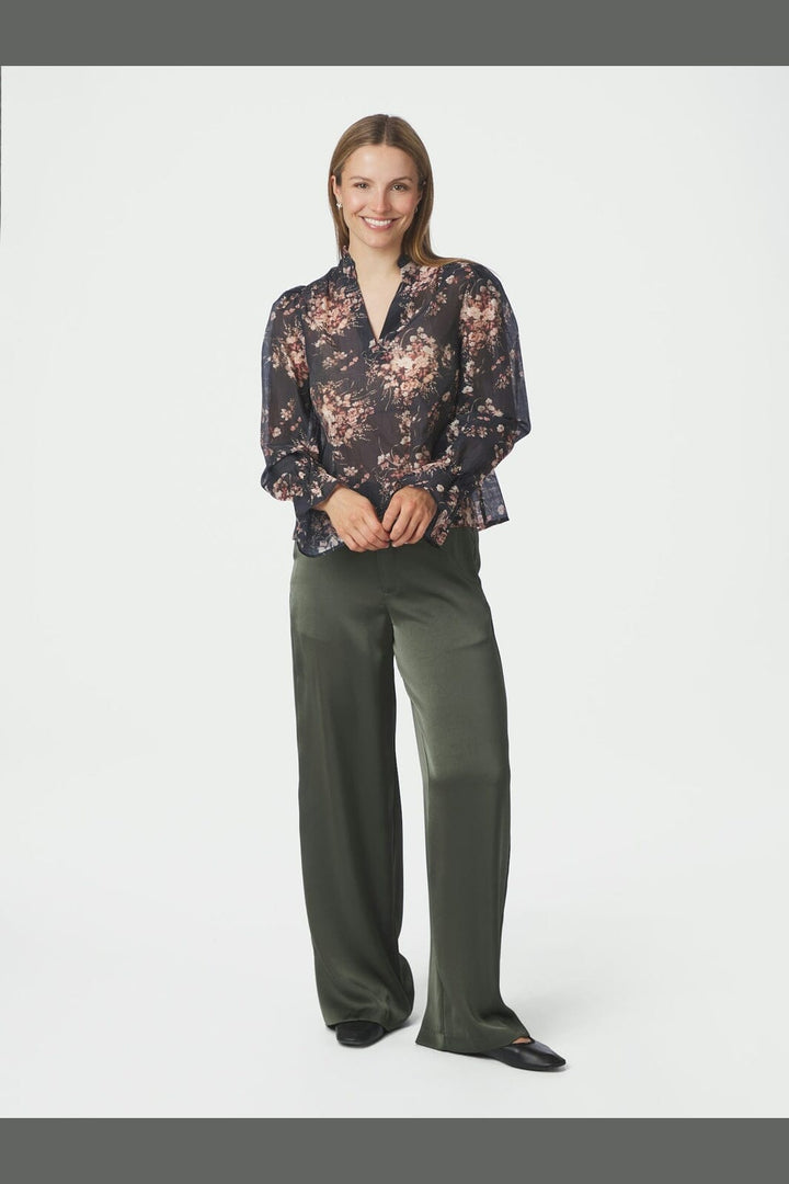 Neo Noir - Amara Garden Flower Blouse 170134 - 702 - Dark Navy