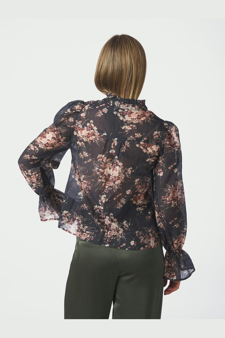 Neo Noir - Amara Garden Flower Blouse 170134 - 702 - Dark Navy