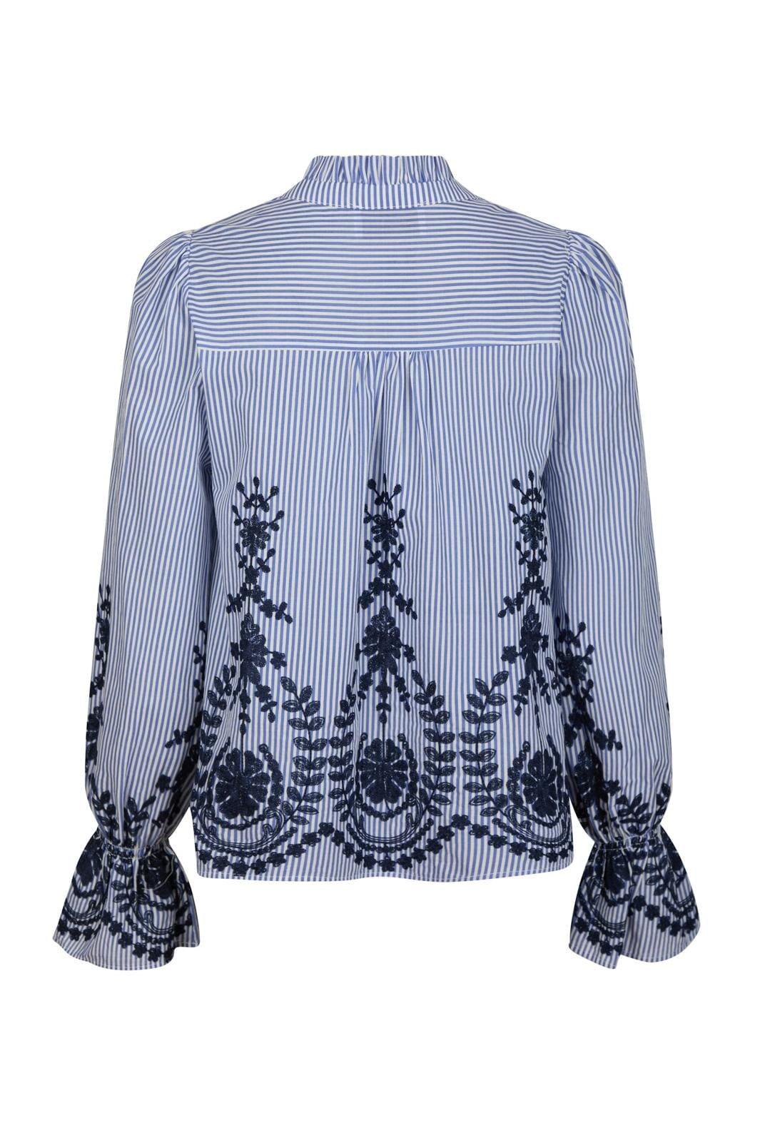 Neo Noir - Amara Stripe Emb Blouse 163363 - 140 - Blue