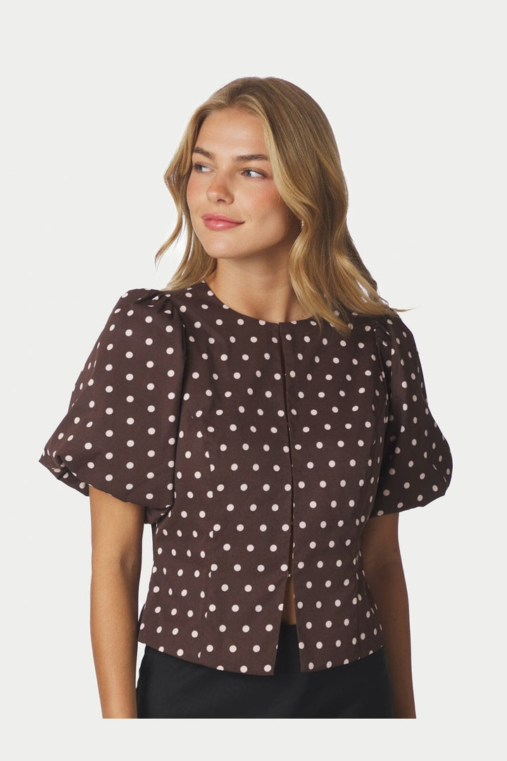 Neo Noir - Anela Dot Blouse 167821 - 210 - Brown