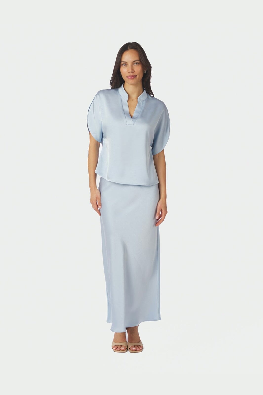 Neo Noir - Anelle Heavy Sateen Blouse 168286 - 145 - Light Blue