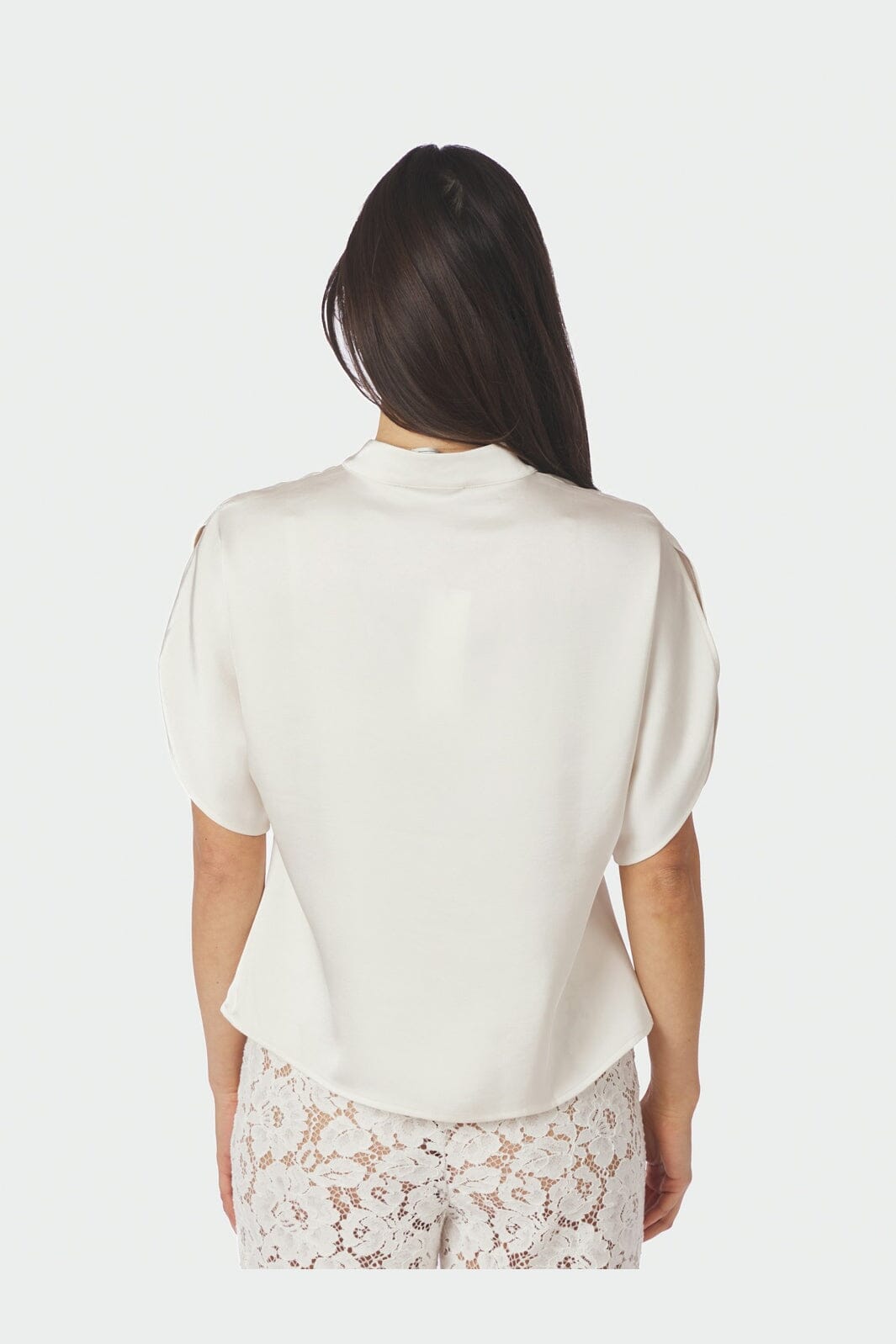 Neo Noir - Anelle Heavy Sateen Blouse 168286 - 621 - Pearl