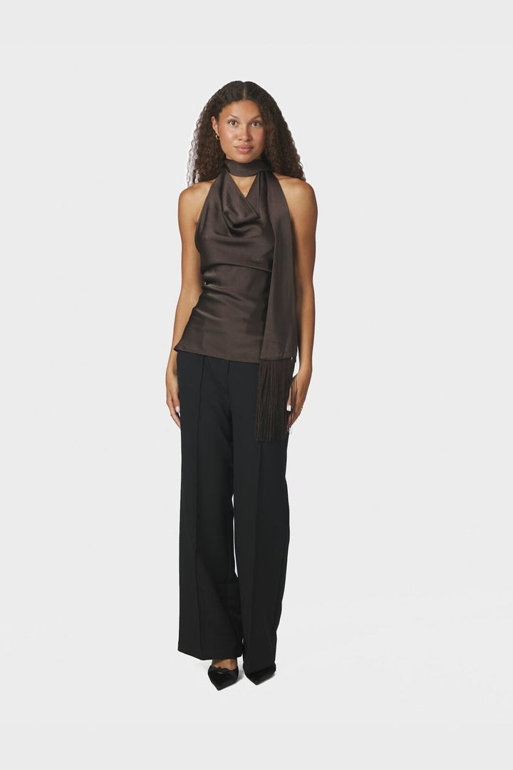 Neo Noir - Annelu Heavy Sateen Top 170288 - 676 - Dark Brown