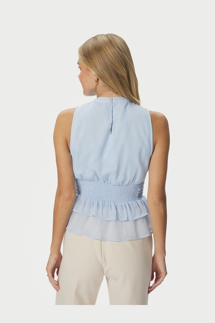 Neo Noir - Ansol Solid Chiffon Top 166671 - 145 - Light Blue