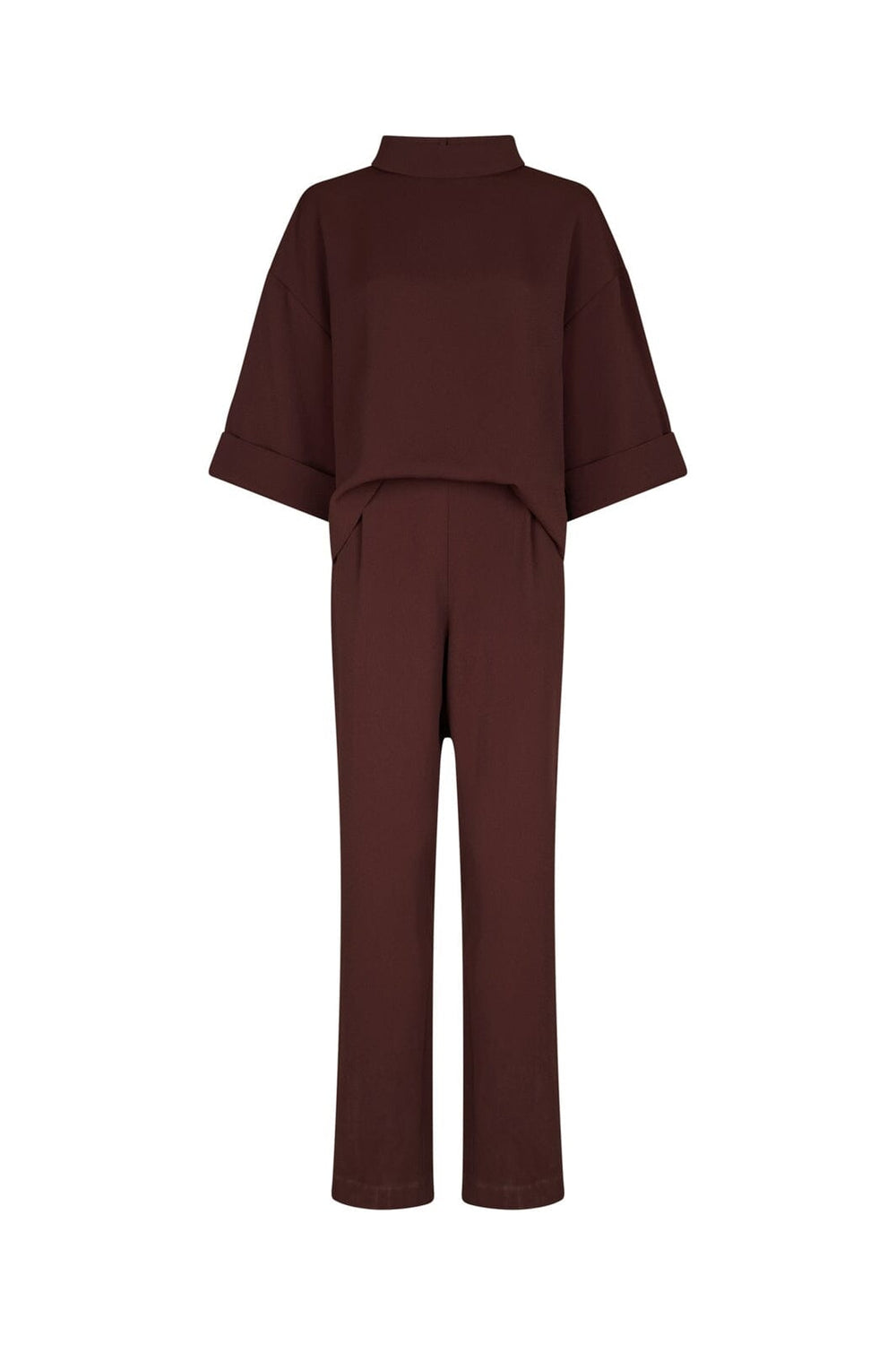 Neo Noir - Arlo Crepe Jumpsuit 160807 - 174 - Burgundy
