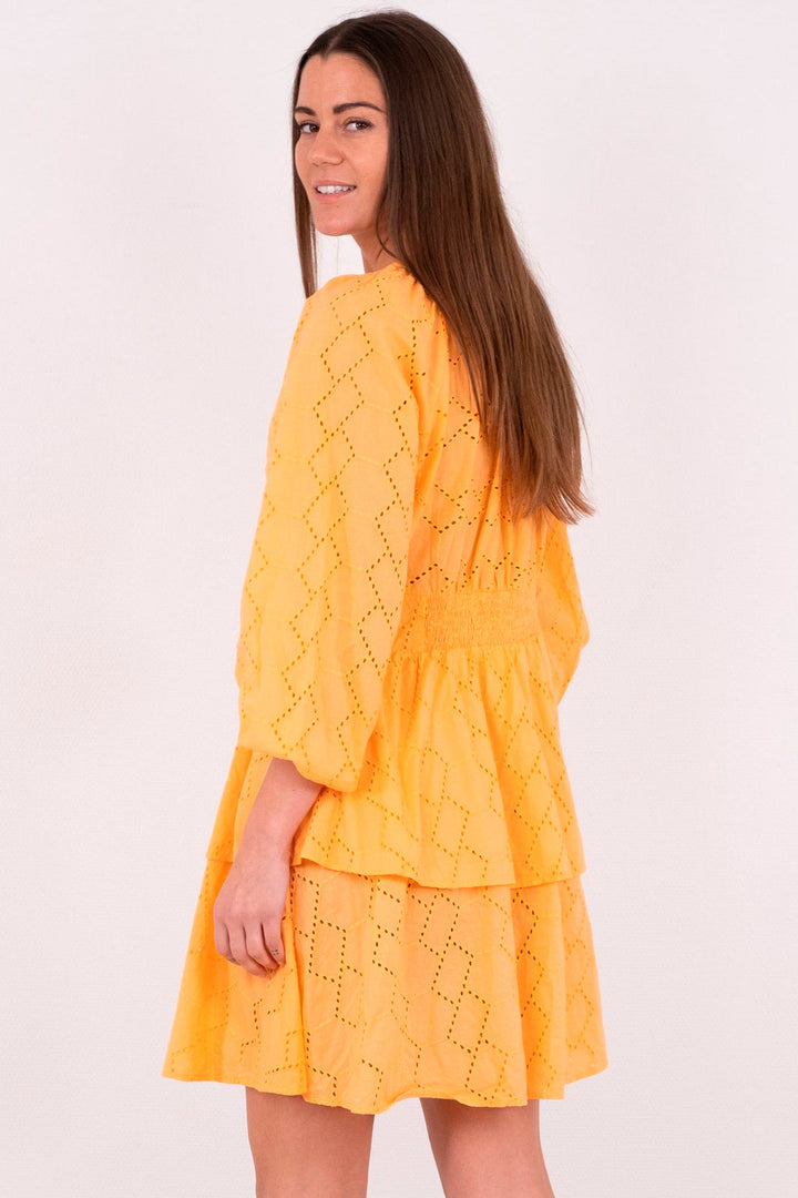 Neo Noir - Aronia Broderie Dress - Tangerine Kjoler 