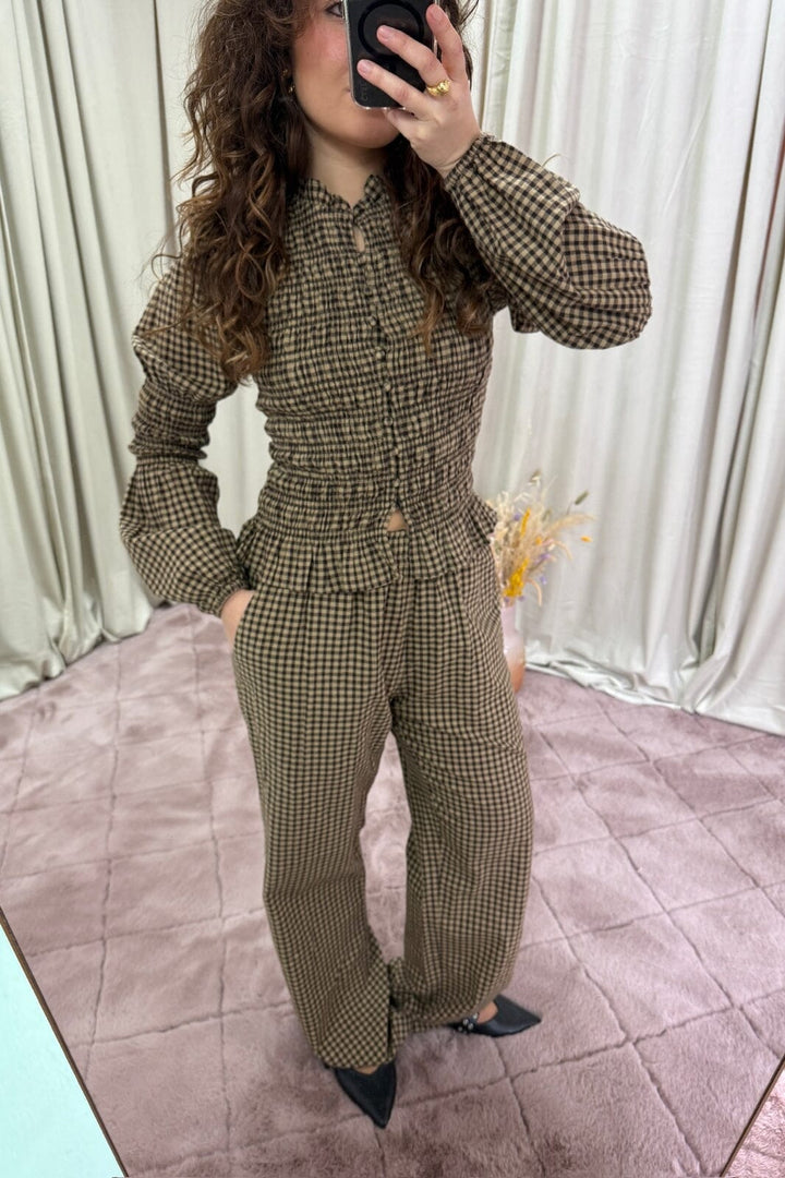 Neo Noir - Astra Check Pants 165414 - 210 - Brown Bukser 