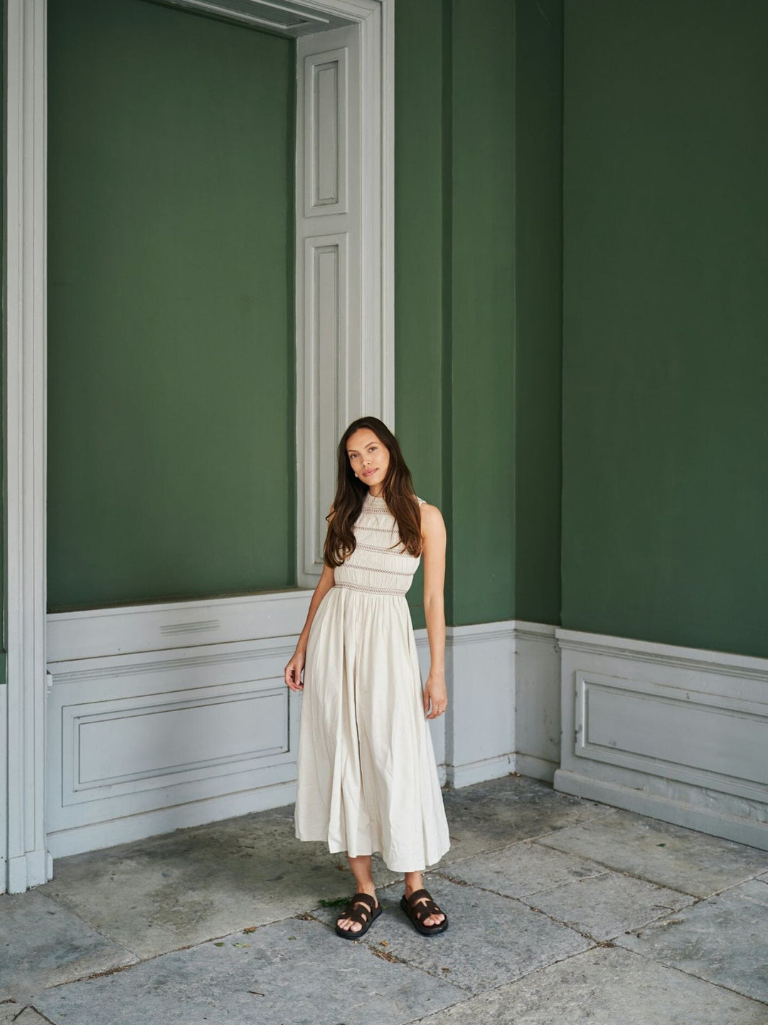 Neo Noir - Atika Deco Smock Dress 166105 - 124 - Ivory Kjoler 