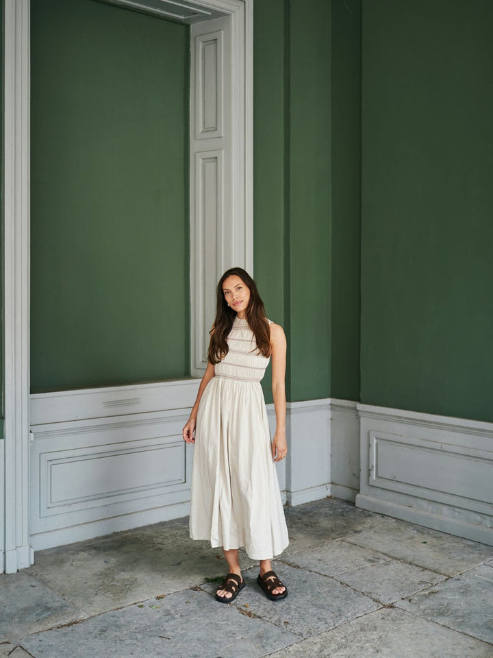 Neo Noir - Atika Deco Smock Dress 166105 - 124 - Ivory Kjoler 