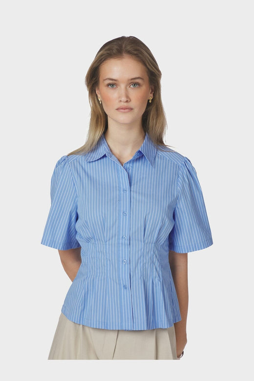 Neo Noir - Balara Stripe Poplin Shirt 169049 - 145 - Light Blue