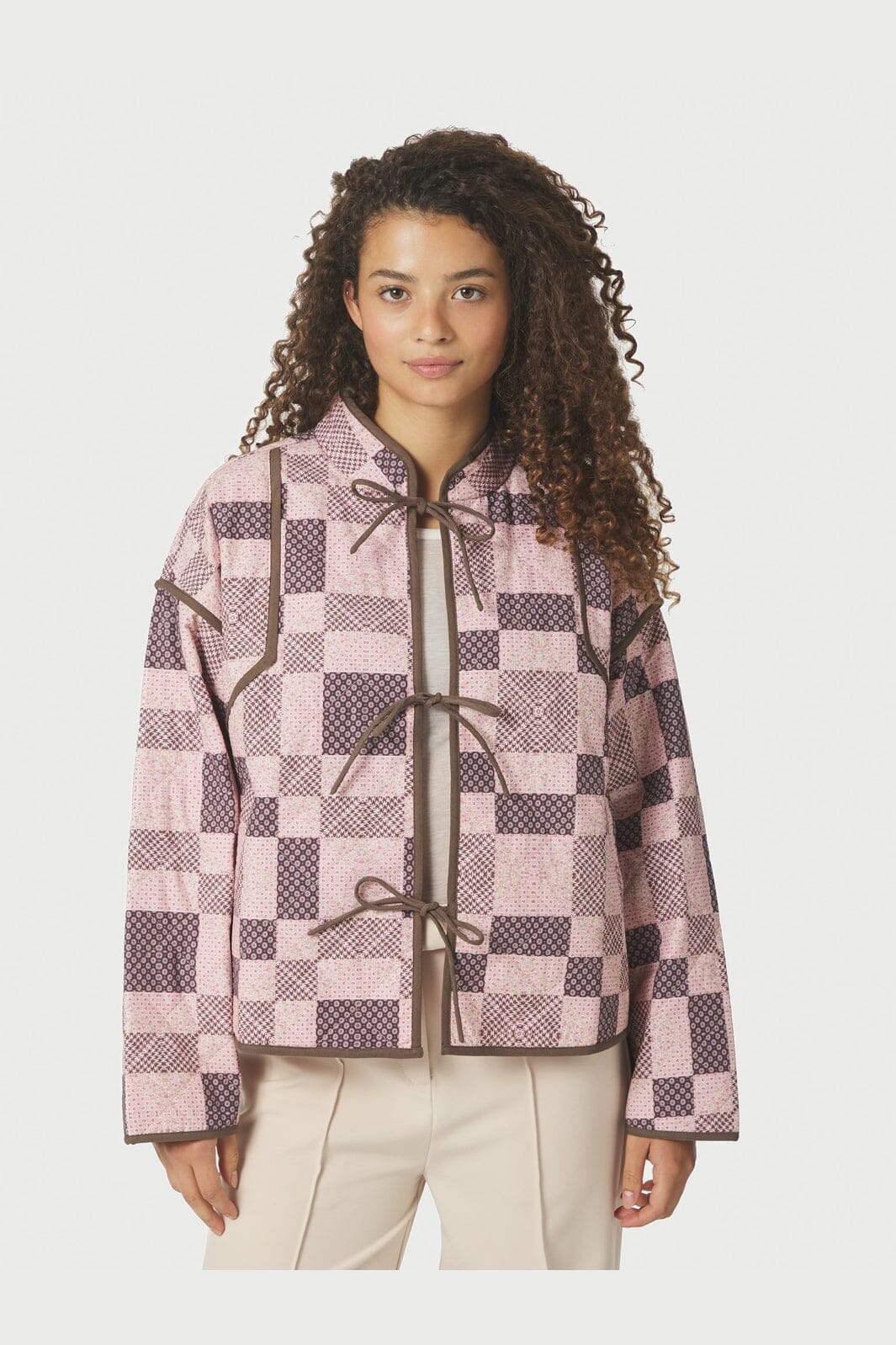 Neo Noir - Calah Square Mix Jacket 164793 - 165 - Rose