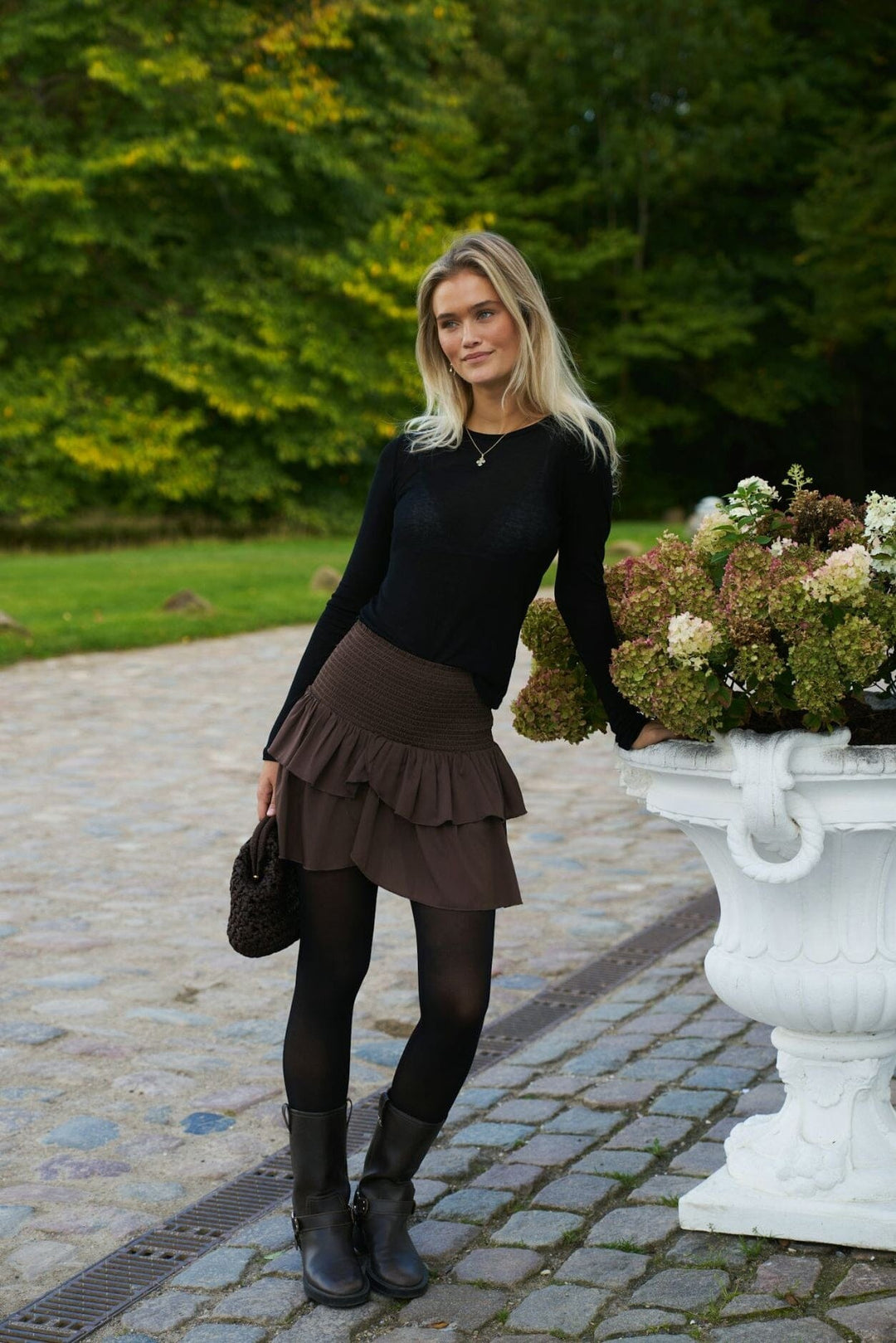 Neo Noir - Carin Skirt 158315 - 676 - Dark Brown Nederdele 