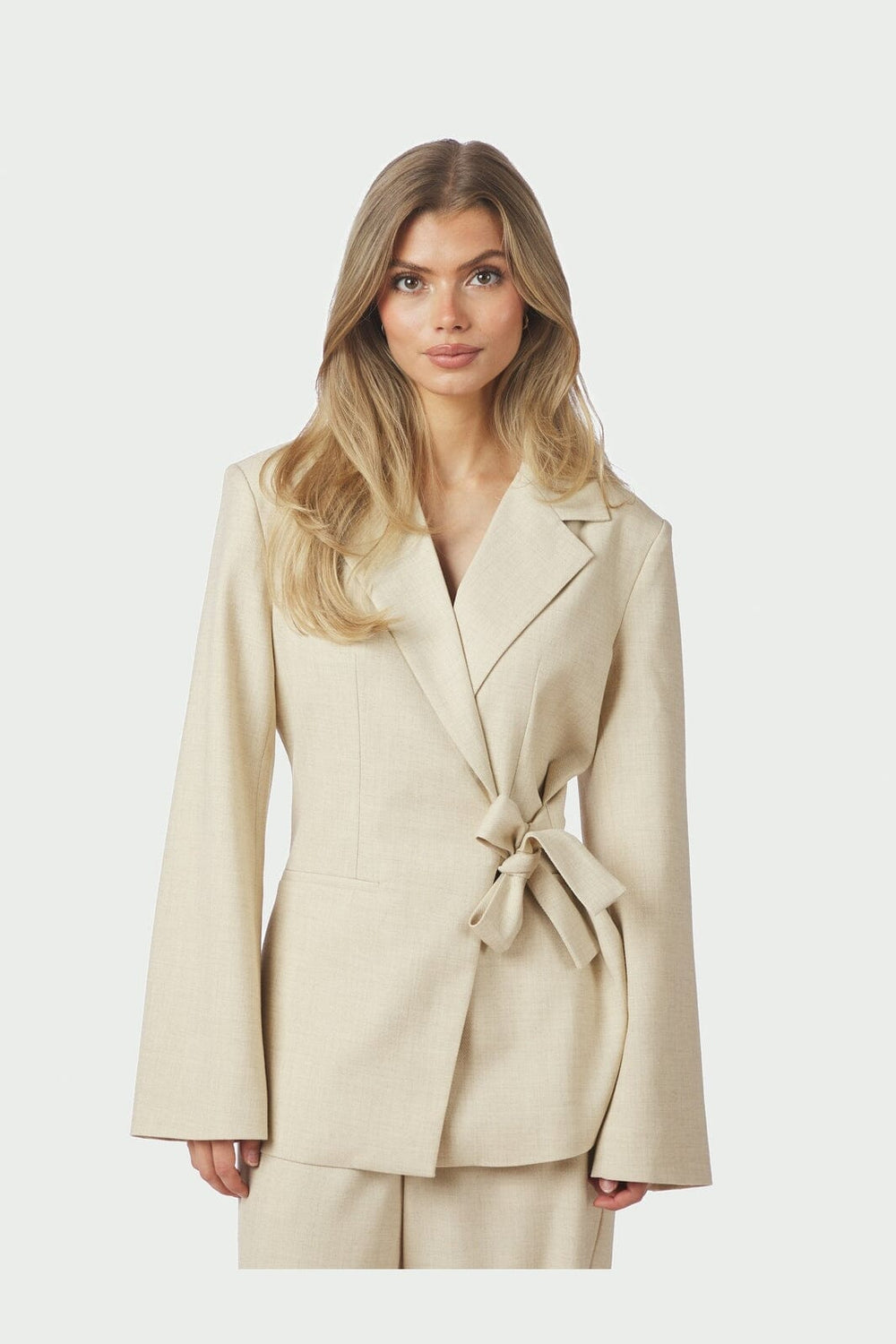 Neo Noir - Carmia Melange Tie Blazer 168227 - 976 - Beige Melange