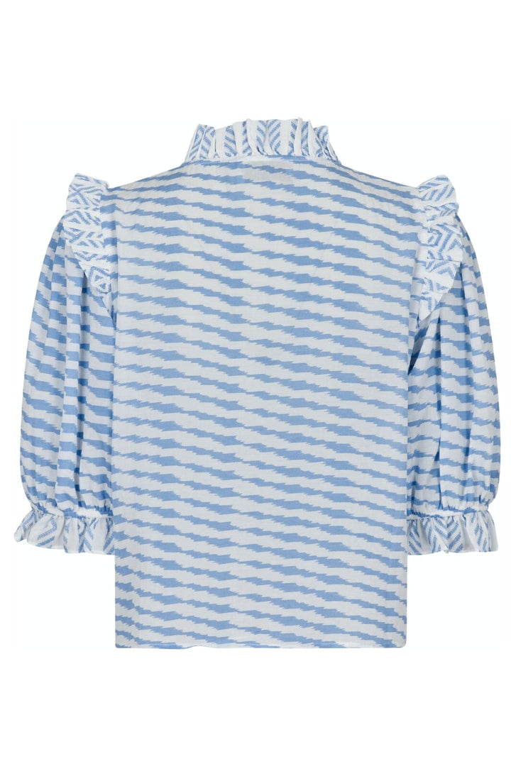 Neo Noir - Chacha Graphic Blouse - Light Blue Bluser 