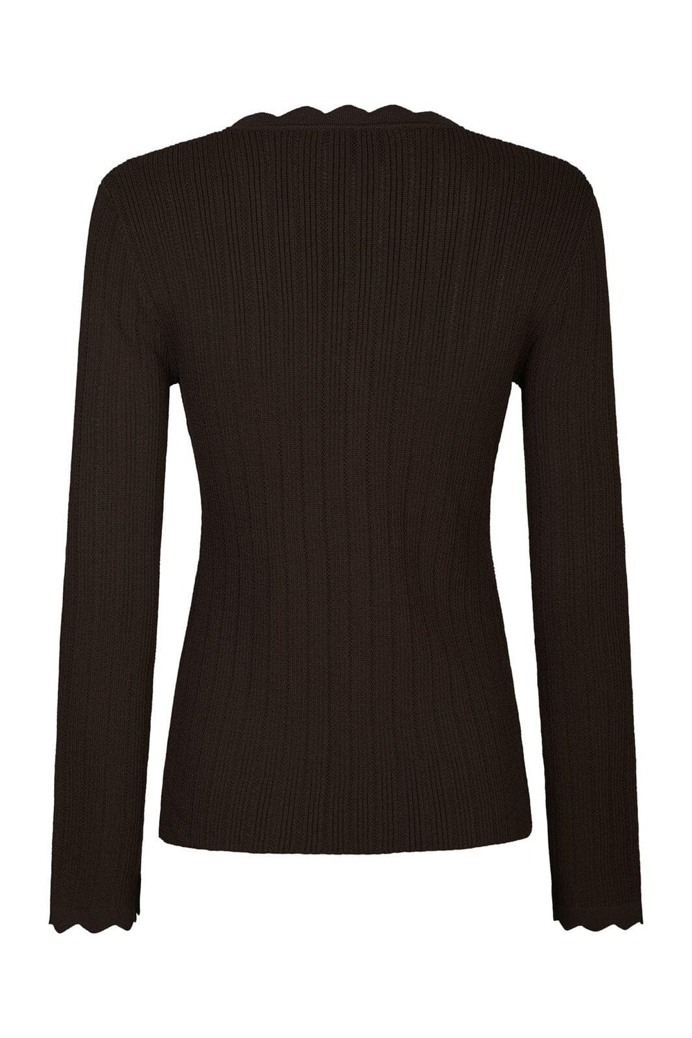 Neo Noir - Clara Stitch Knit Blouse 164484 - 676 - Dark Brown