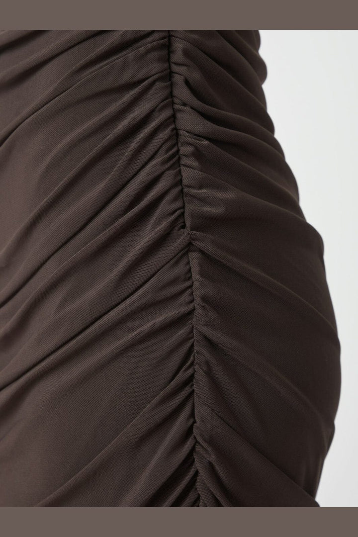 Neo Noir - Corilina Solid Mesh Dress 166088 - 210 - Brown